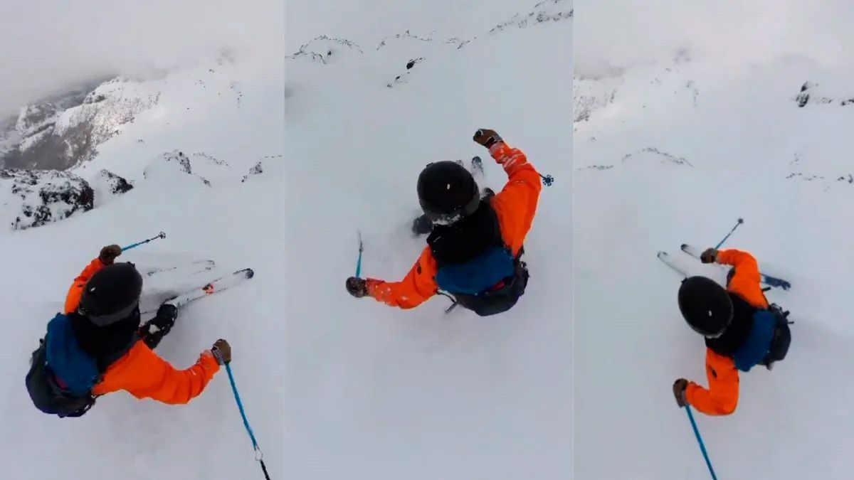 Viral: el fuera de pista de un esquiador pro en Chapelco