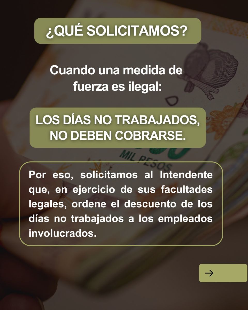 La Contraloría denunció una medida de fuerza ilegal y pidió el descuento de los días no trabajados