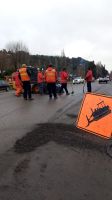 Tránsito asistido sobre Ruta 40 por trabajos de bacheo en Villa Vega San Martín